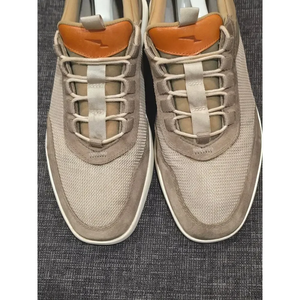 Wolf & Shepherd Crossover Victory Trainer Sneaker Men's 8.5 Taupe Mesh Suede